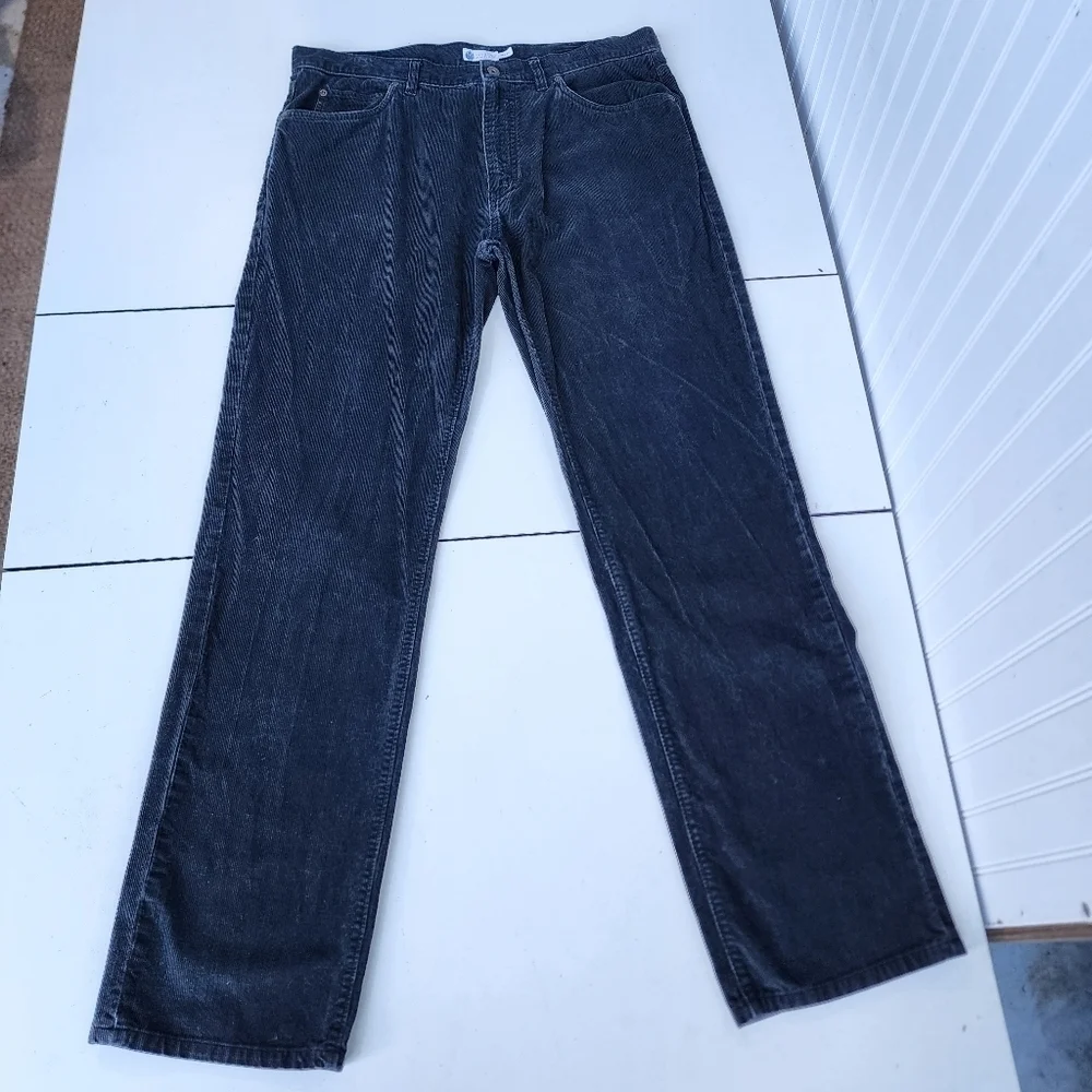 J Crew Pants Mens 36x34 Gray Corduroy Chino Straight Casual Workwear Stretch M